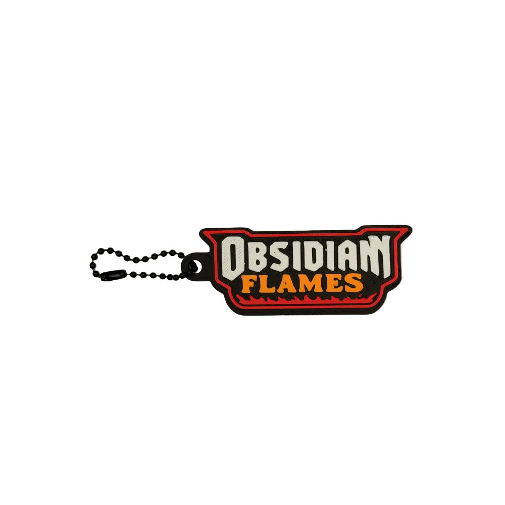 3D Print - Binder Set Tag Keychain Obsidian Flames