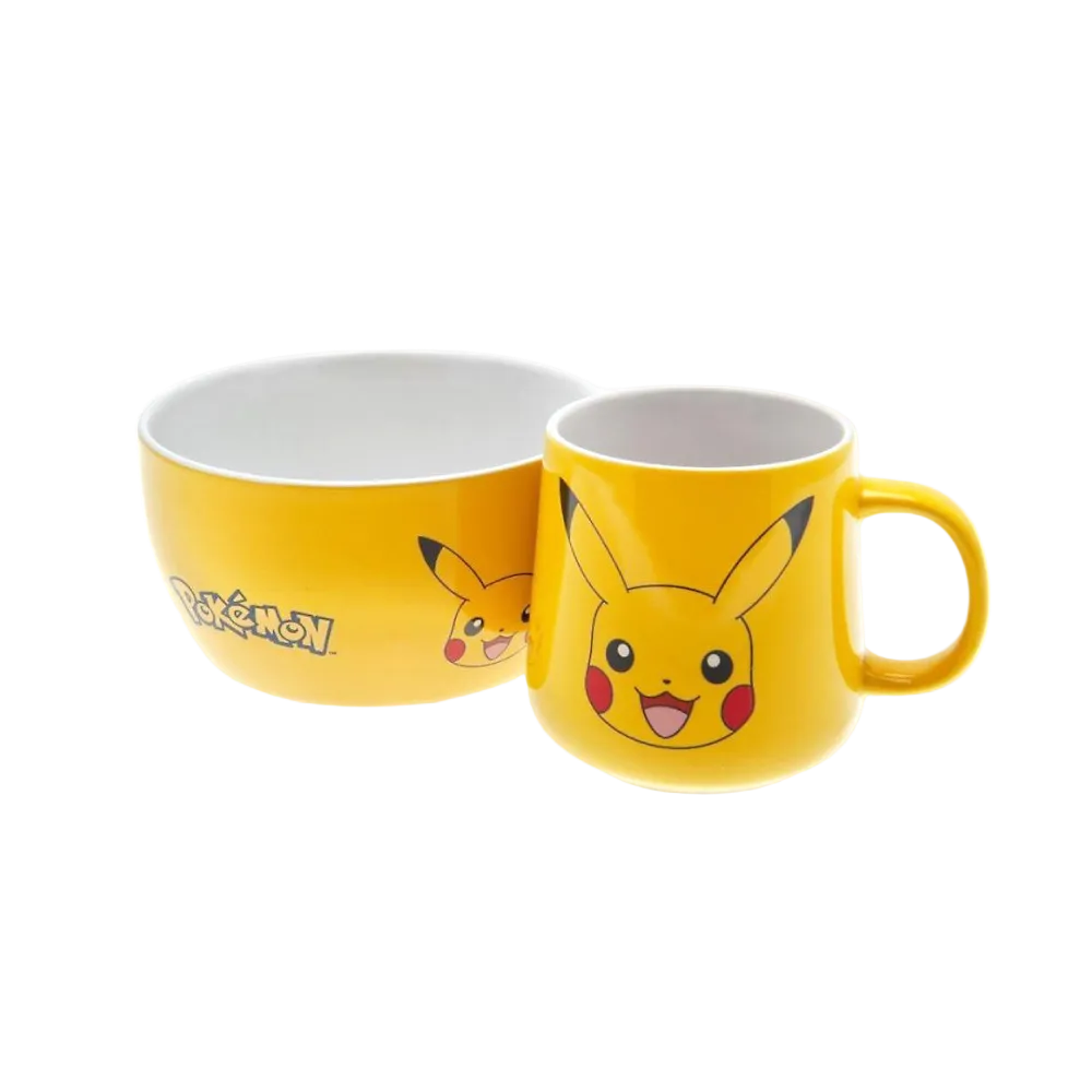 Pokemon - Pikachu Breakfast Σετ Δώρου (Κεραμική Κούπα, Μπολ)