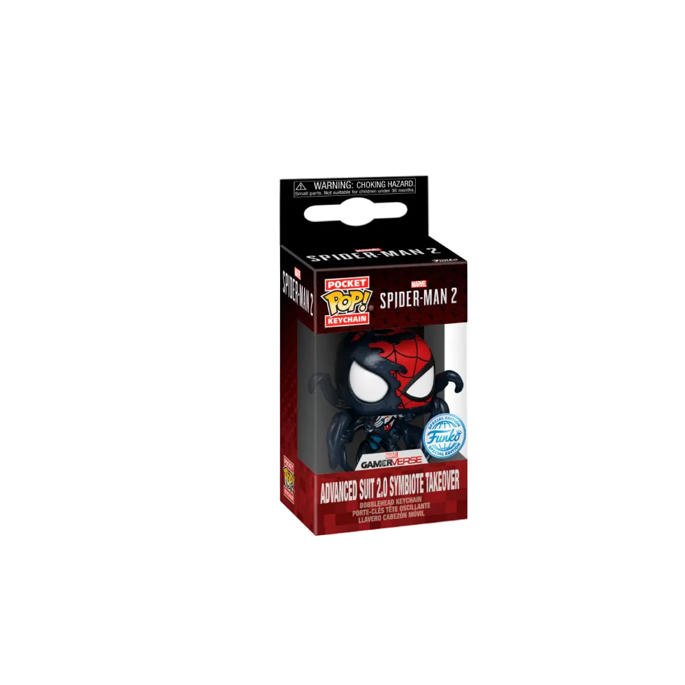 Pocket POP Keychain Marvel Spider-Man 2 Advanced Suit 2.0 Symbiote Takeover